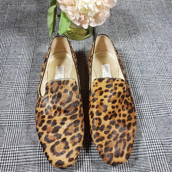 Jimmy Choo Shoes - Jimmy Choo Leopard Calf Hair Smoking Flat sz 37